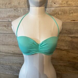 Victoria’s Secret women’s mint green ruched adjustable bikini top in size 34C